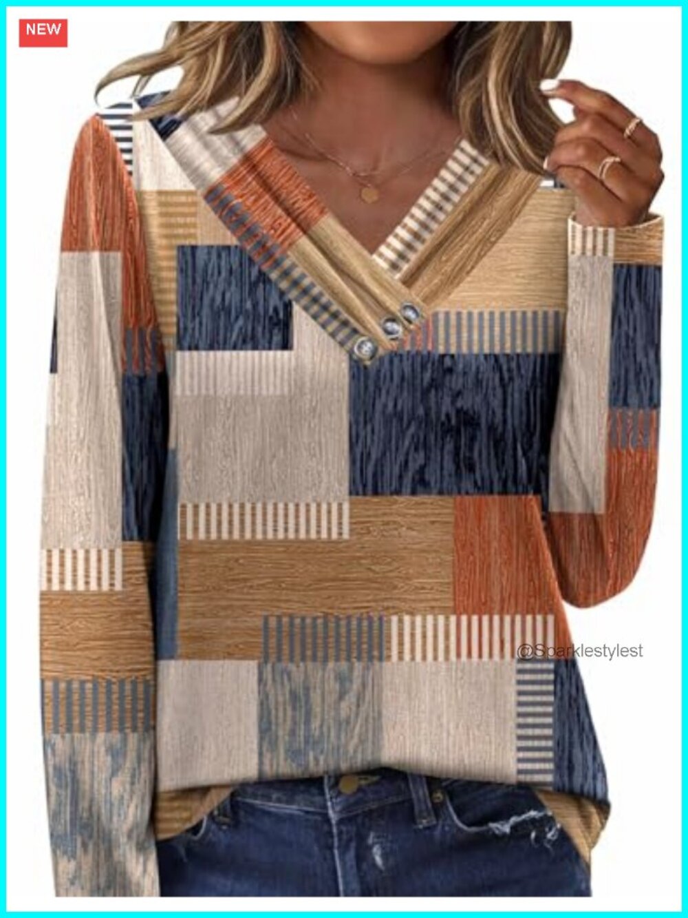 Women's Long Sleeve Tunic Top V-Neck Loose Fit Casual Fall Blouse